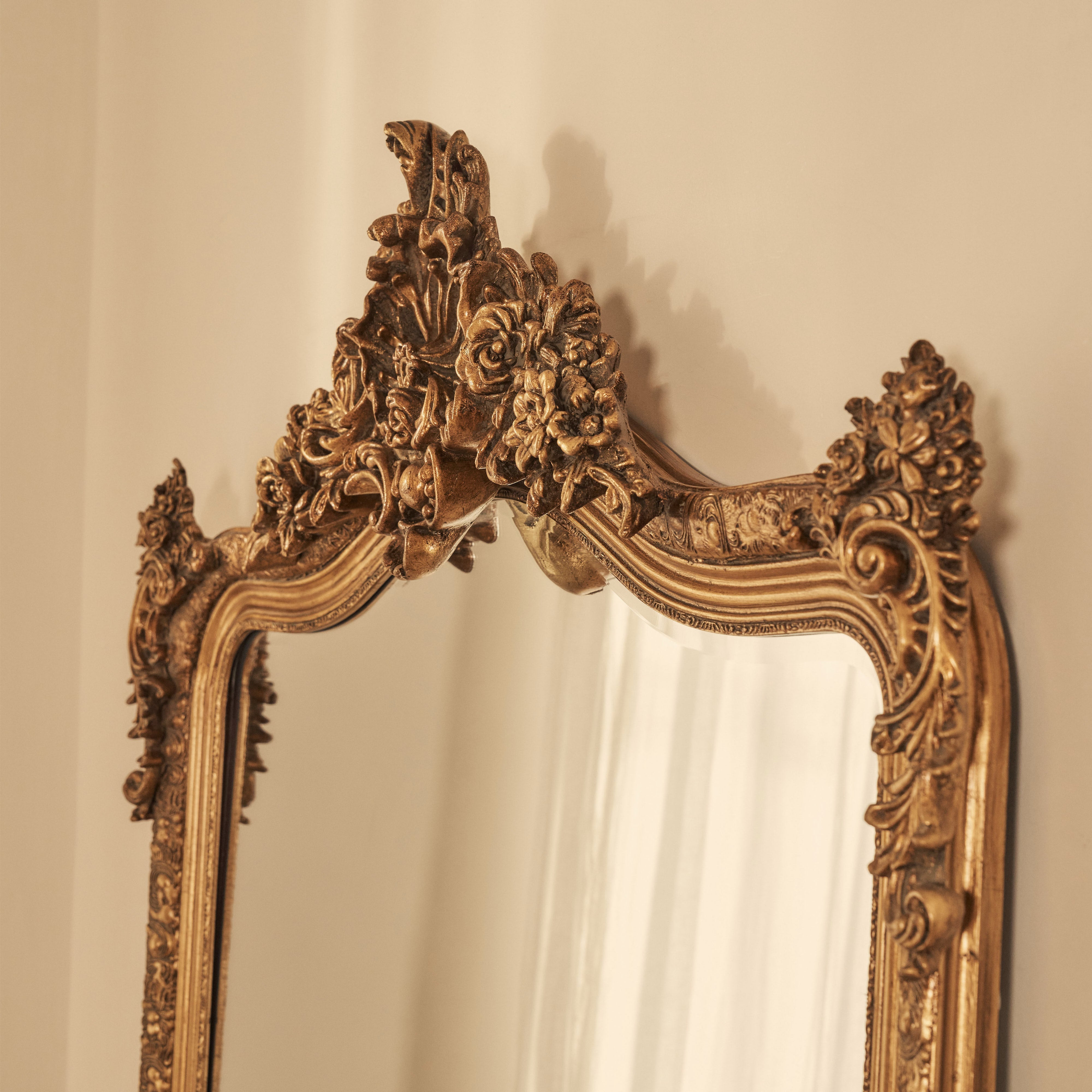 Francesca Arched Wall Mirror – Classic French Style Ornate Gold Frame – 185 x 100 cm