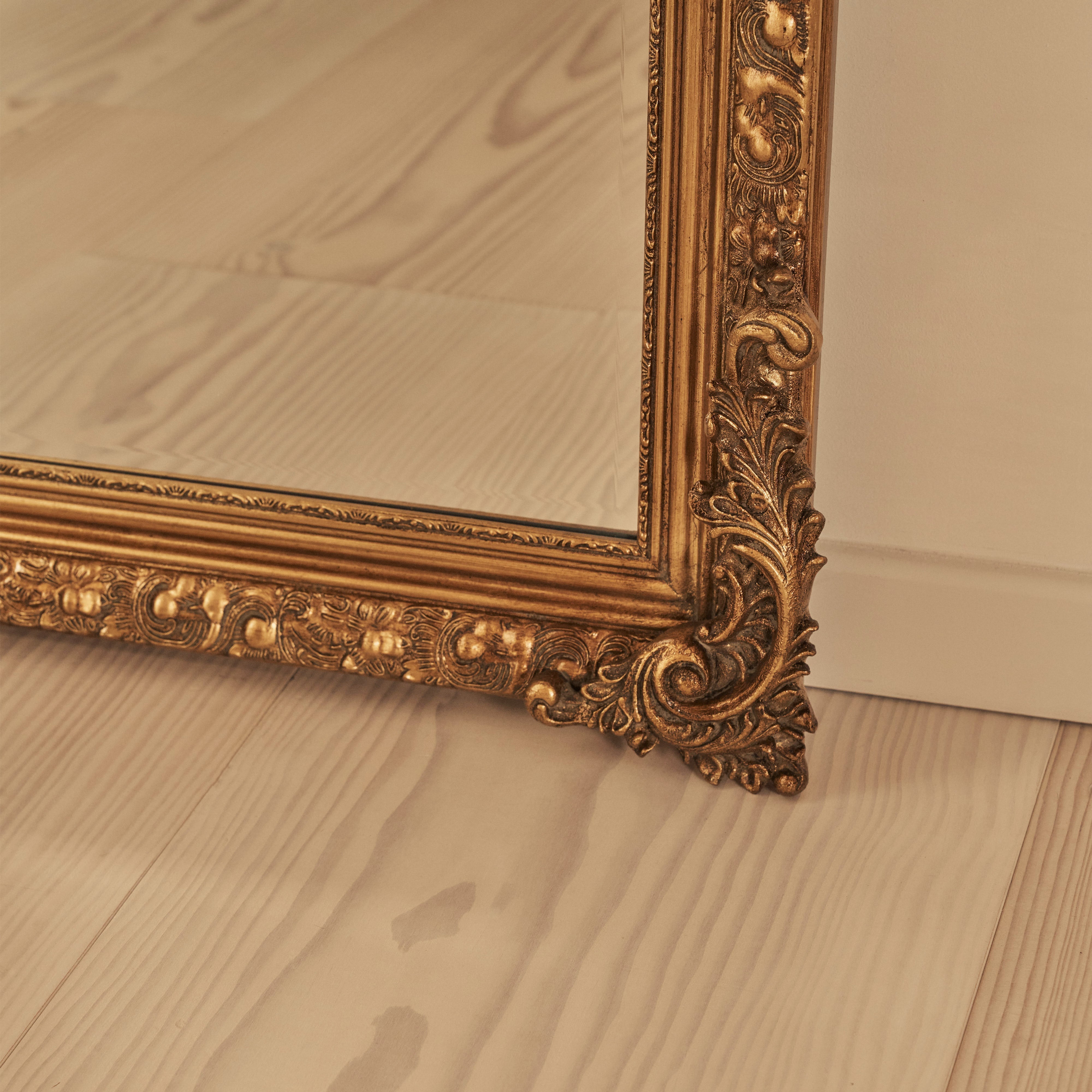 Francesca Arched Wall Mirror – Classic French Style Ornate Gold Frame – 185 x 100 cm
