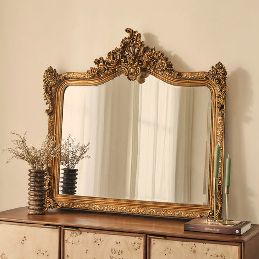 Francesca Royal Baroque Arched Wall Mirror - Antique Gold - 109 x 100 cm Spiegel Weltt