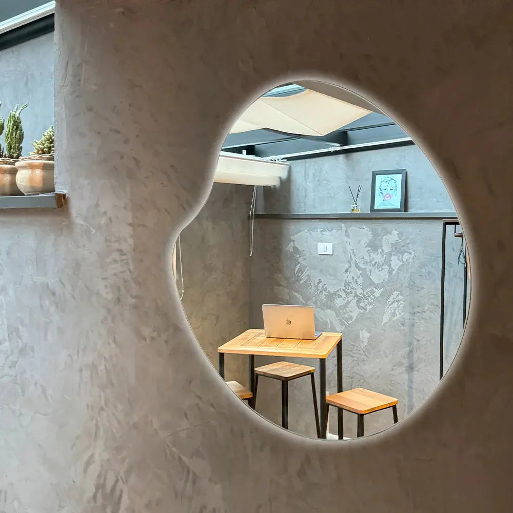 Apple Slim Organic Mirror with LED 60x60cm - Premium Lighting Spiegel Weltt