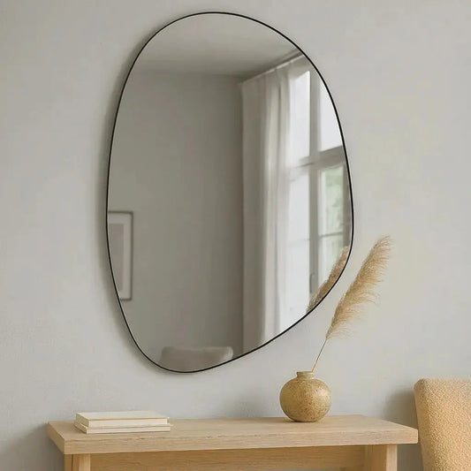 Organic Wall Mirror 80x60cm - Fluid Modern Asymmetrical Mirror for Home Decor Mirrorum