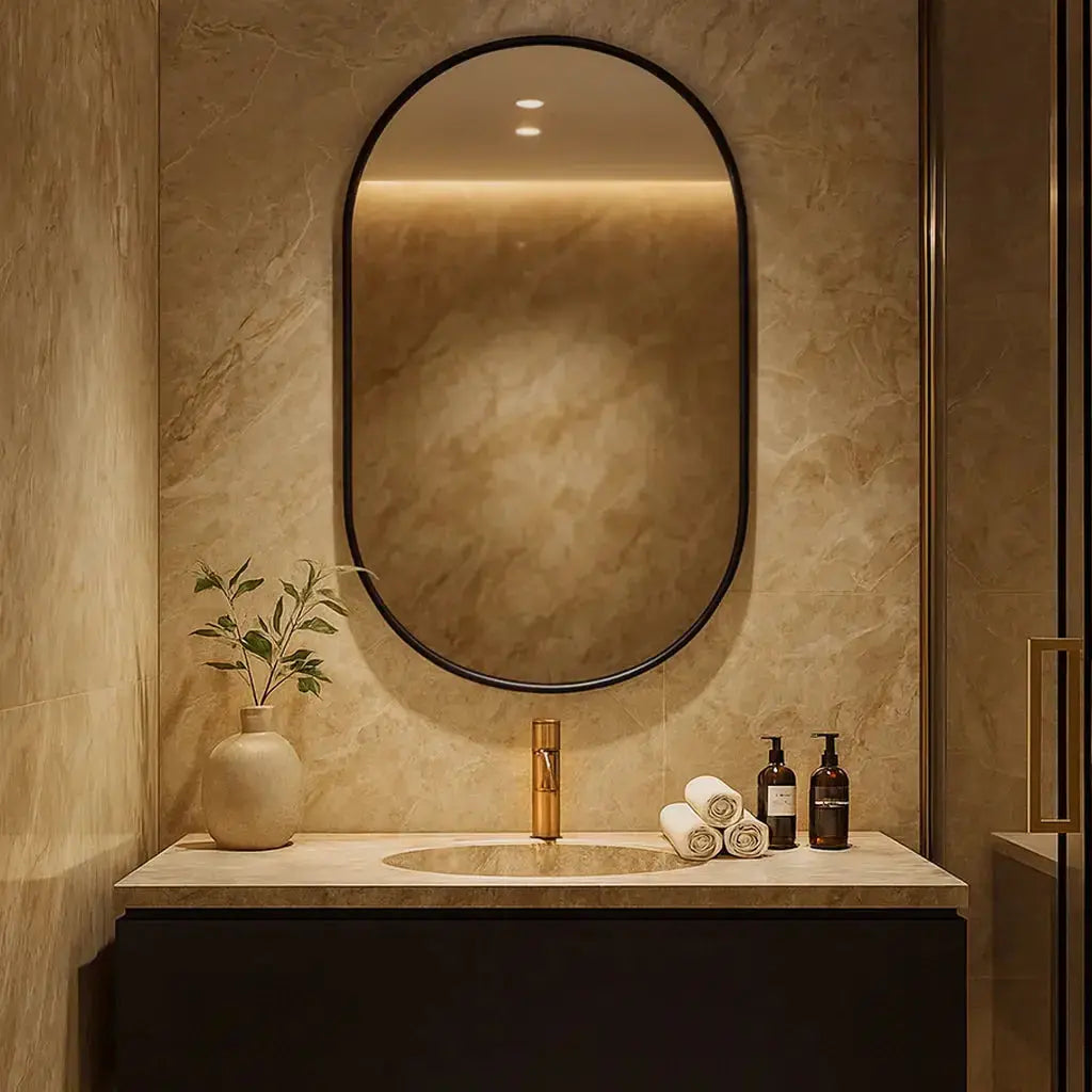 Espelho de Parede Oval Pill - Design Minimalista e Sofisticado Mirrorum