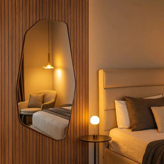 Minimalist Rectangular Mirror with Fine Border - 103 x 60 cm Mirrorum