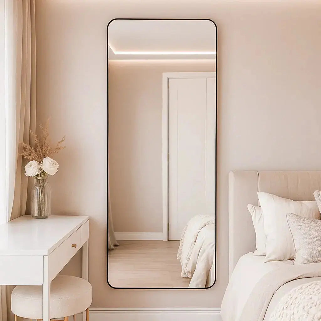 Modern Full-Length Rectangular Mirror - Rounded Edge Design (160 x 70 cm) Mirrorum