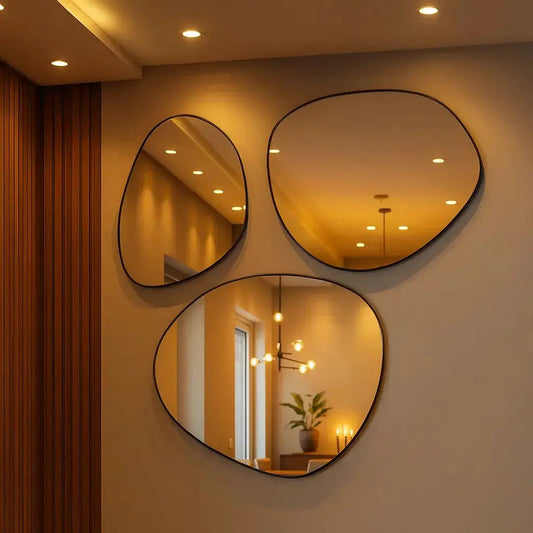 Trio Drop Artistic Wall Mirror - Organic Teardrop 3-Piece Set, 165 x 150 cm Mirrorum