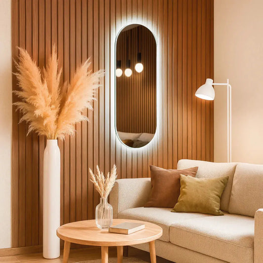 Slim Round Mirror with LED - Elegant and Modern Lighting Spiegel Weltt