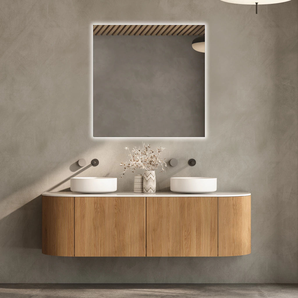 Slim Square Mirror With LED