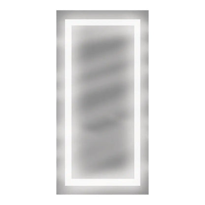 Modern Rectangular Sandblasted Mirror with Integrated LED Lighting Spiegel Weltt