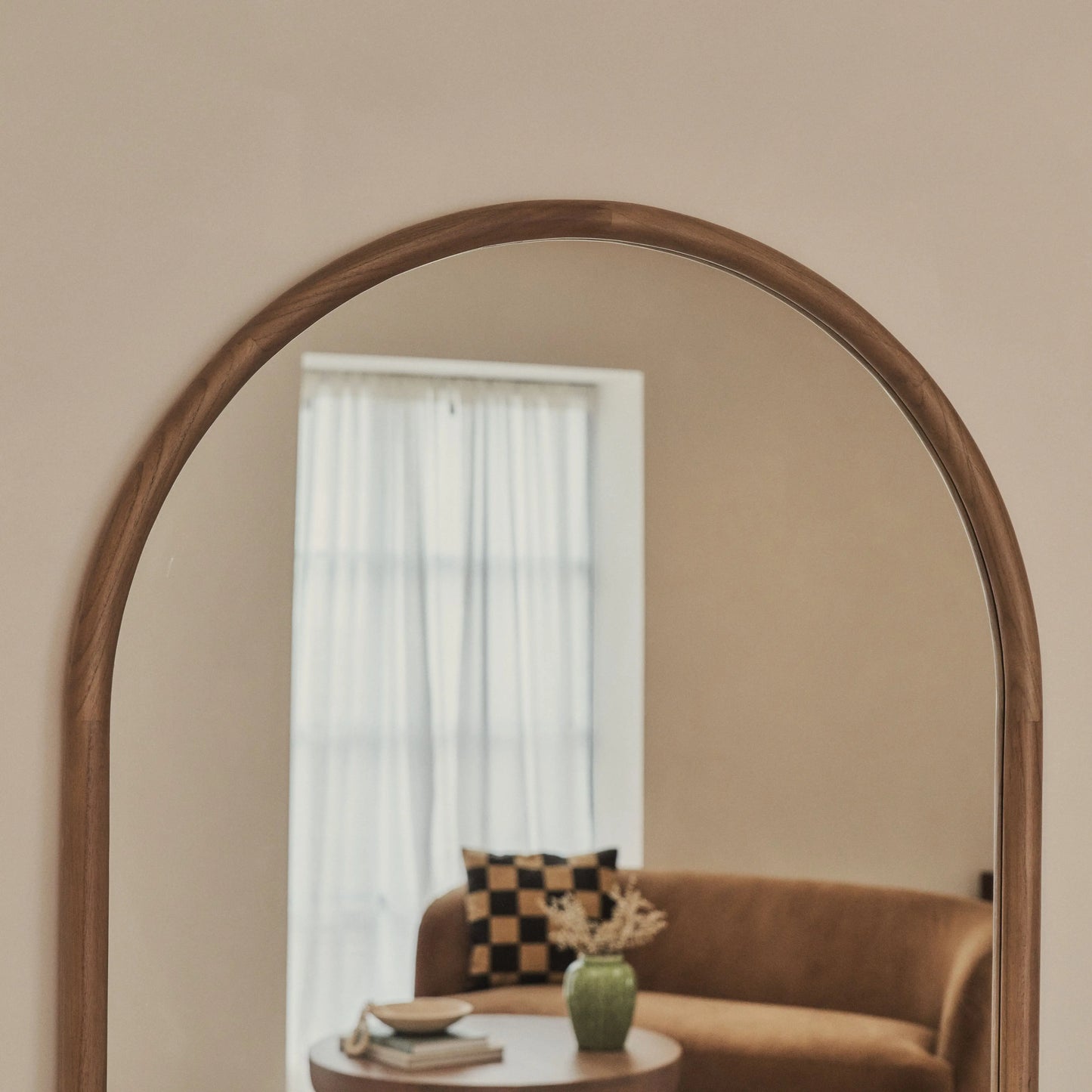 Amora Arched Full-Length Mirror - Natural Paulownia Wood Frame - 190 x 100 cm Spiegel Weltt